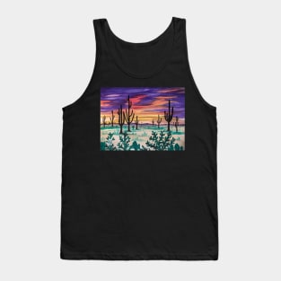 Desert cactus at sunset Tank Top